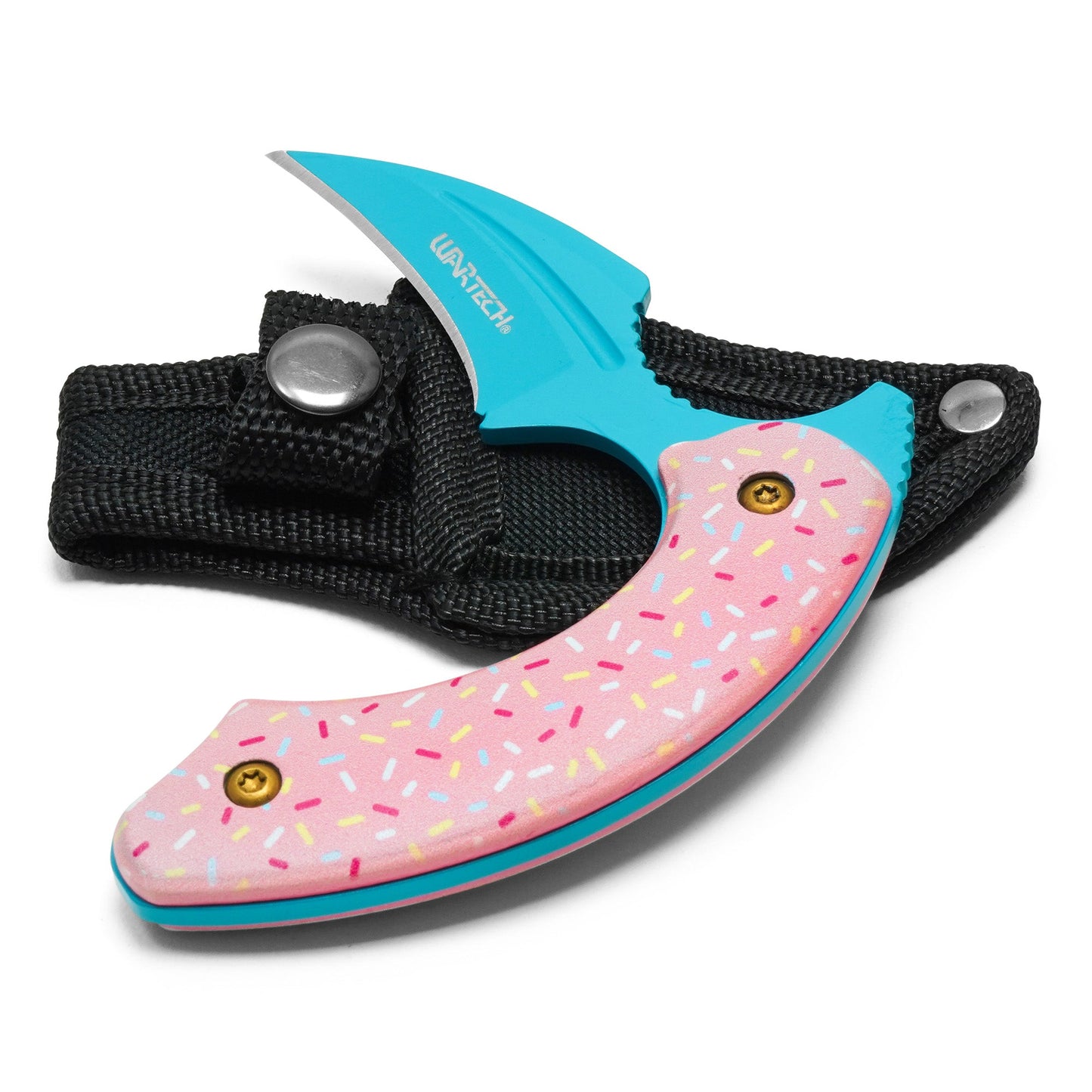 Wartech / Sweet Treats - 4" Blue Sprinkles Push Dagger | Fixed Blade Knife