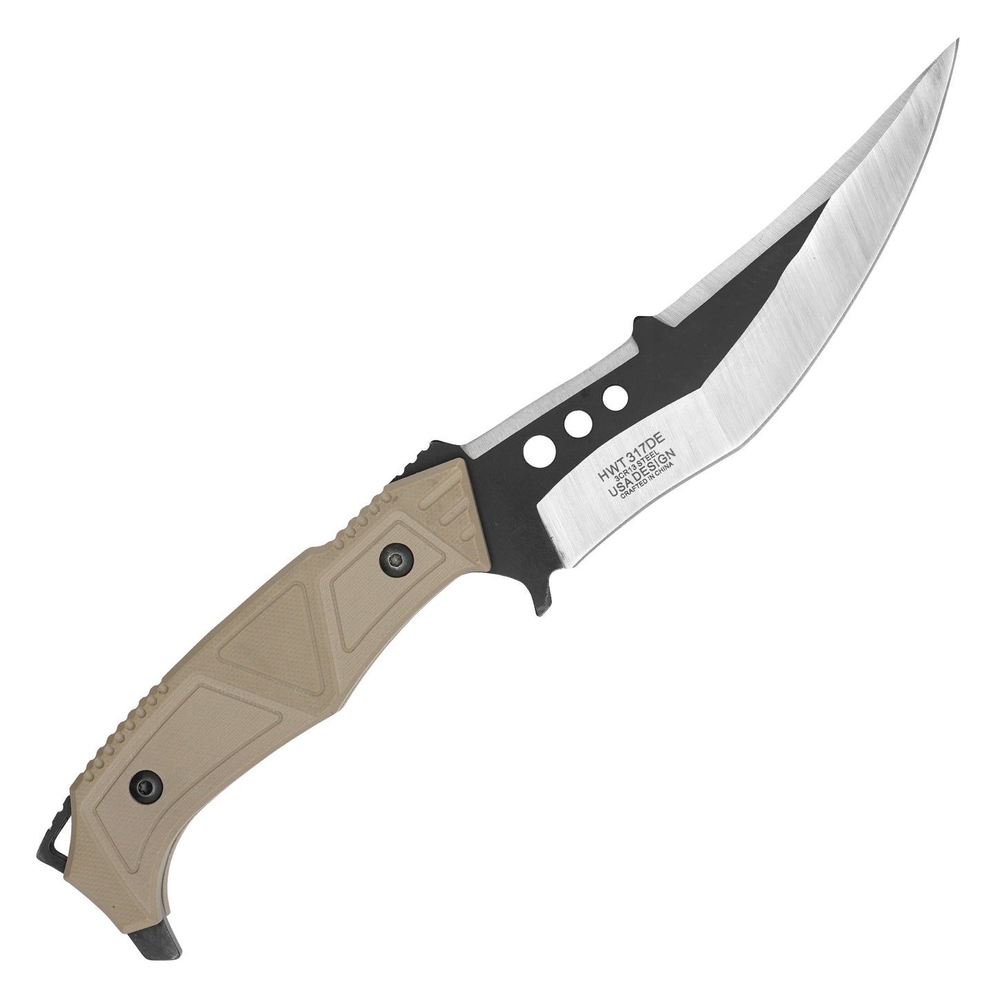 Wartech - 9.75" 2-Tone Desert | Fixed Blade Hunting Knife