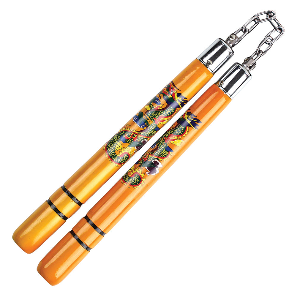 12” Yellow Dragon Nunchaku | Martial Arts Training Weapon