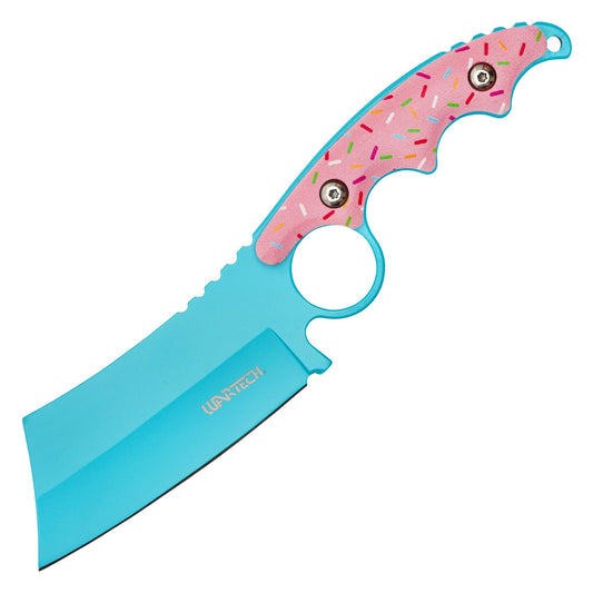 Wartech / Sweet Treats - 8.25" Frosted Blue Cleaver | Fixed Blade Knife