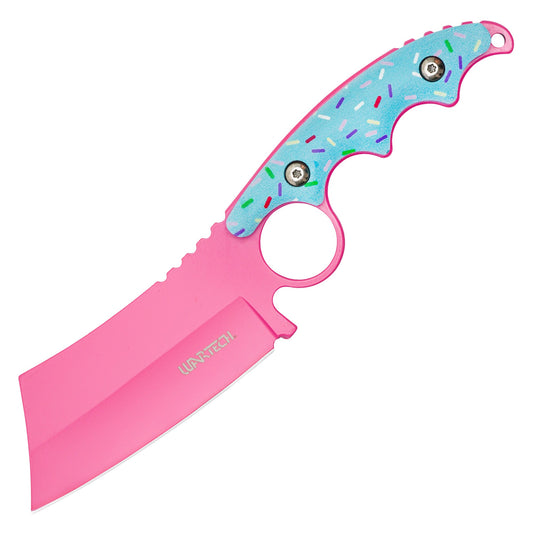 Wartech / Sweet Treats - 8.25" Frosted Pink Cleaver | Fixed Blade Knife