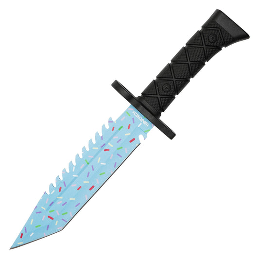Wartech Sweet Treats - 13.25" Serrated Blue Sprinkles | Fixed Blade Hunting Knife