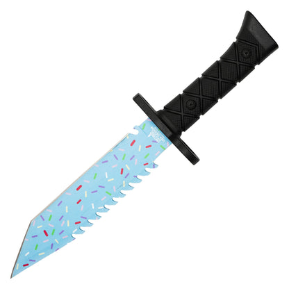 Wartech Sweet Treats - 13.25" Serrated Blue Sprinkles | Fixed Blade Hunting Knife