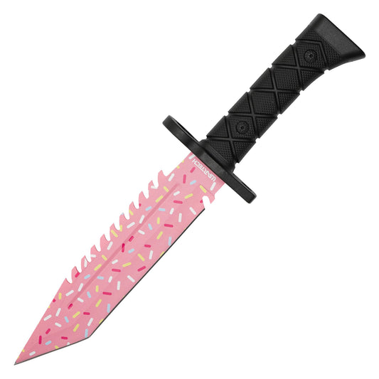 Wartech / Sweet Treats - 13.25" Serrated Pink Sprinkles | Fixed Blade Hunting Knife
