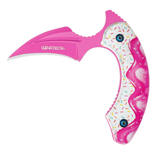 Wartech / Sweet Treats - 4" Pink Sprinkles Push Dagger | Fixed Blade Knife
