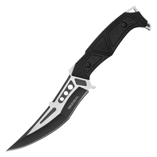 Wartech - 9.75” 2-Tone Black Tactical | Fixed Blade Hunting Knife