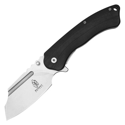 Buckshot Knives - 8" Black D2 Cleaver | Ball Bearing Pocket Knife