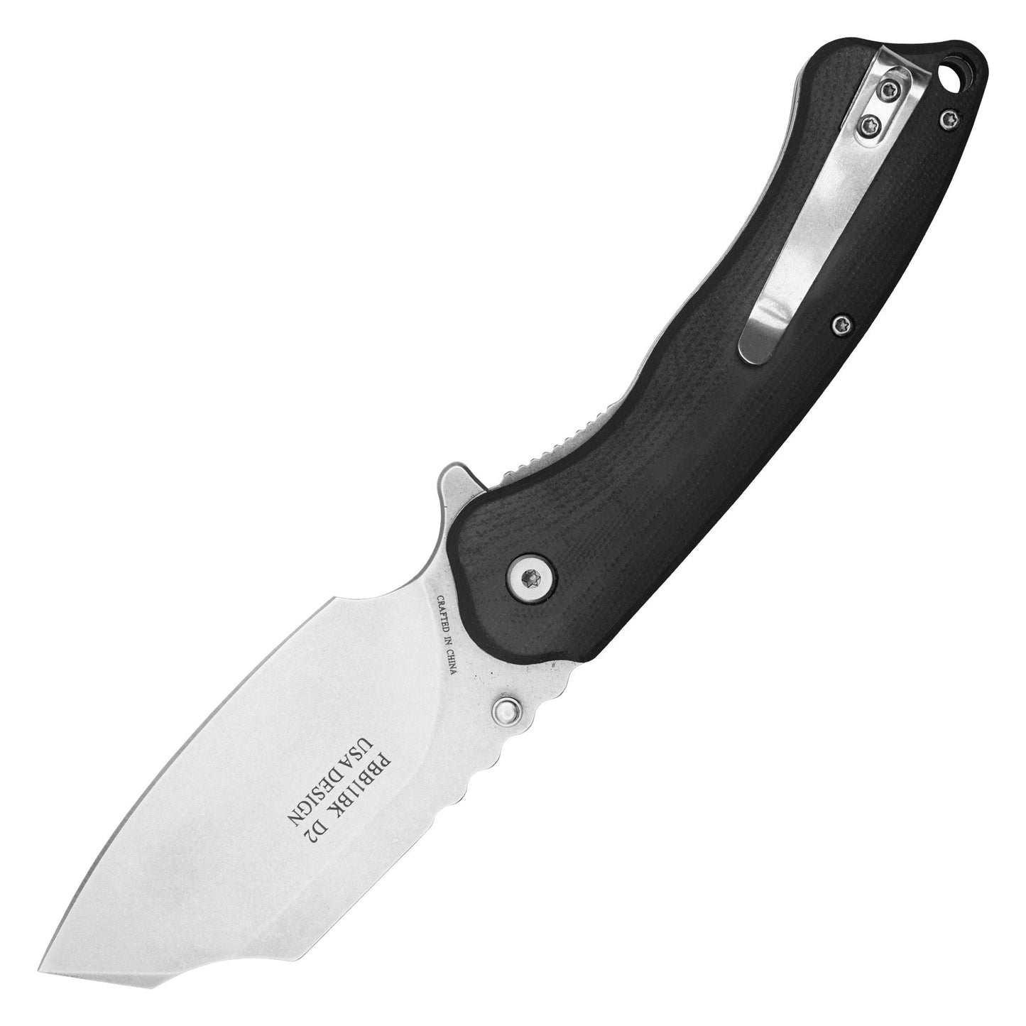 Buckshot Knives - 8" Black D2 Cleaver | Ball Bearing Pocket Knife