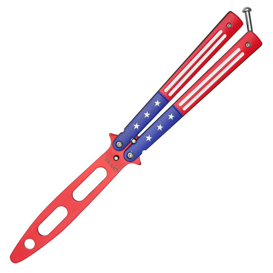 Wartech - 9.25” USA Flag Butterfly Trainer | Butterfly Trainer Knife