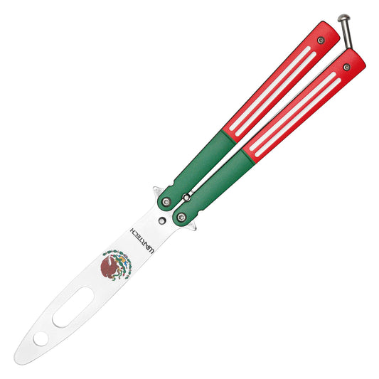 Wartech - 9.25” Mexico Flag Butterfly Trainer | Butterfly Trainer Knife
