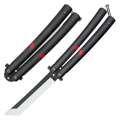 Naruto - 8.5" Sasuke's Black Sword of Kusanagi | Balisong Butterfly Trainer Knife