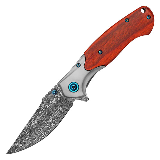 Wartech - 8” Natural Wood | Spring Assisted Pocket Knife