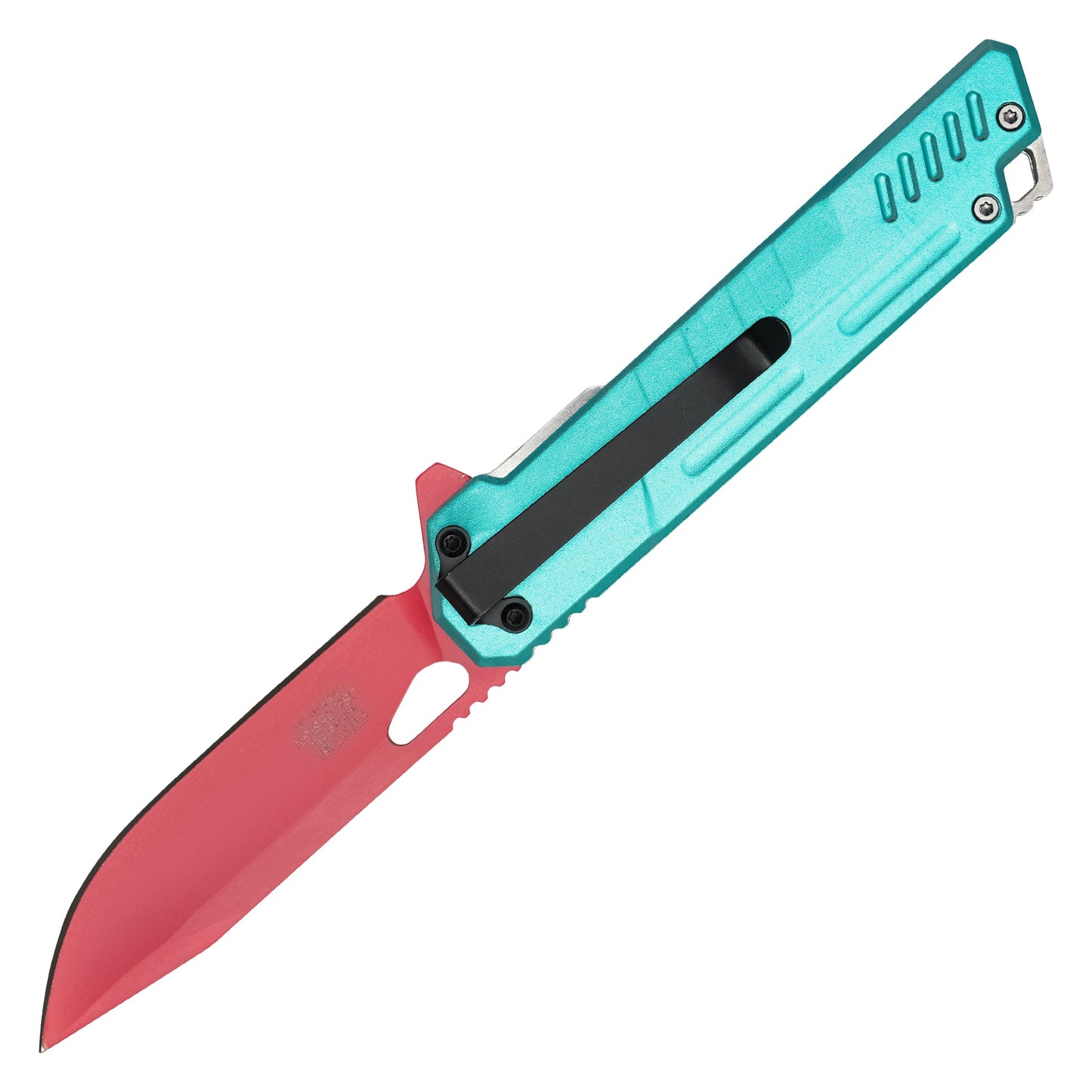 Wartech – 7.75" Red & Cyan | Spring Assisted Pocket Knife