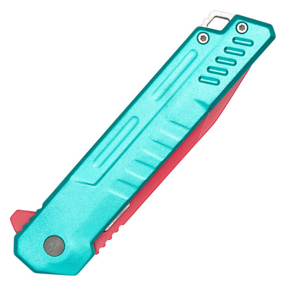 Wartech – 7.75" Red & Cyan | Spring Assisted Pocket Knife