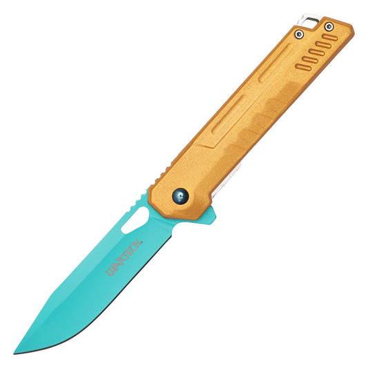 Wartech – 7.75" Blue & Gold | Spring Assisted Pocket Knife