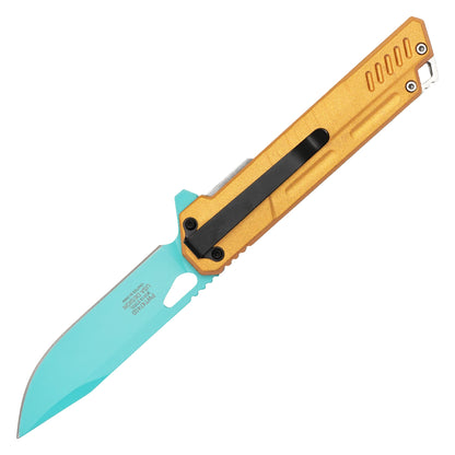 Wartech – 7.75" Blue & Gold | Spring Assisted Pocket Knife
