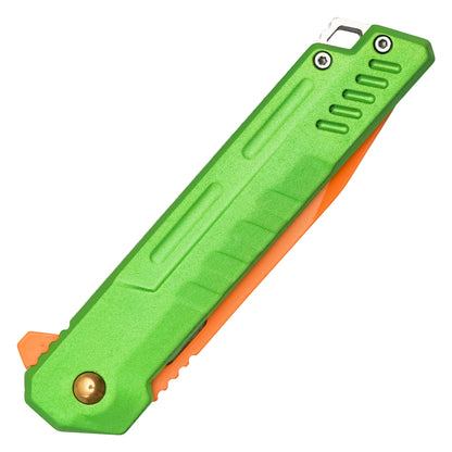 Wartech – 7.75" Orange & Green | Spring Assisted Pocket Knife