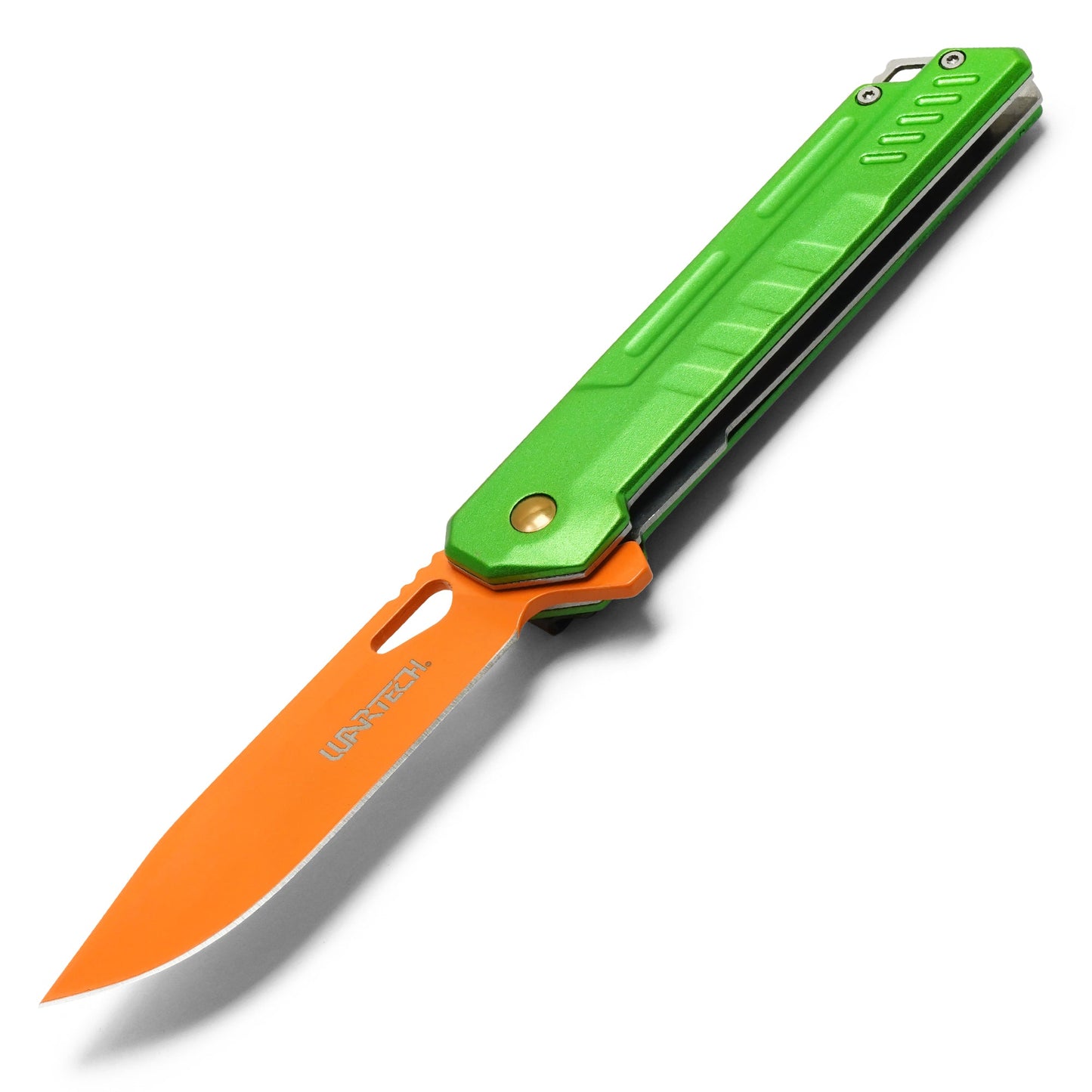 Wartech – 7.75" Orange & Green | Spring Assisted Pocket Knife