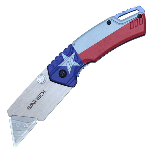 Wartech 7" Texas Flag Folding Box Cutter